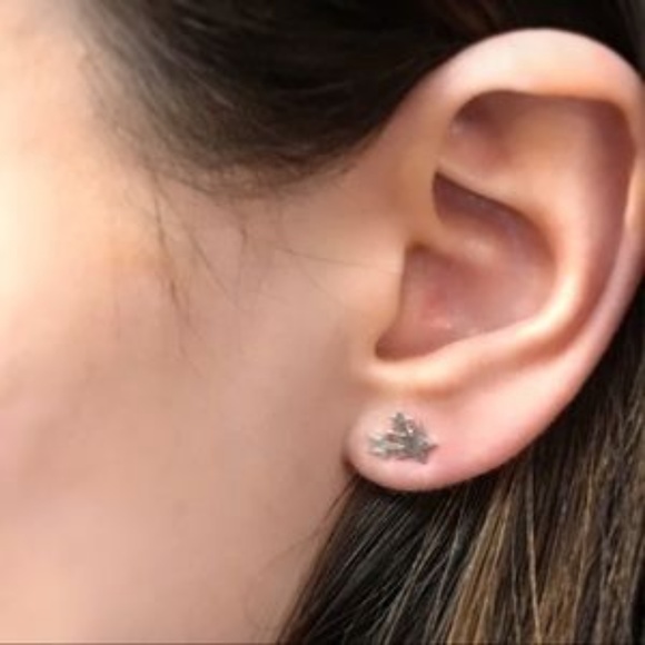 Sterling silver studs minimalist earrings - Picture 2 of 7